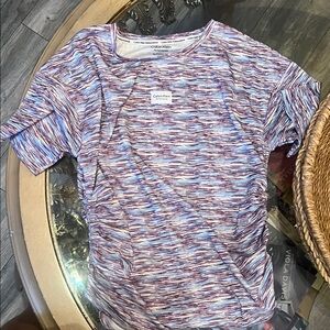 Calvin Klein Maroon and Light Blue Striped T-Shirt & 2 Leggings - NWT